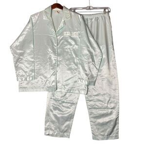 Amanda Stewart Vintage Cottage Core Powder Blue Pajamas Size Med Vintage